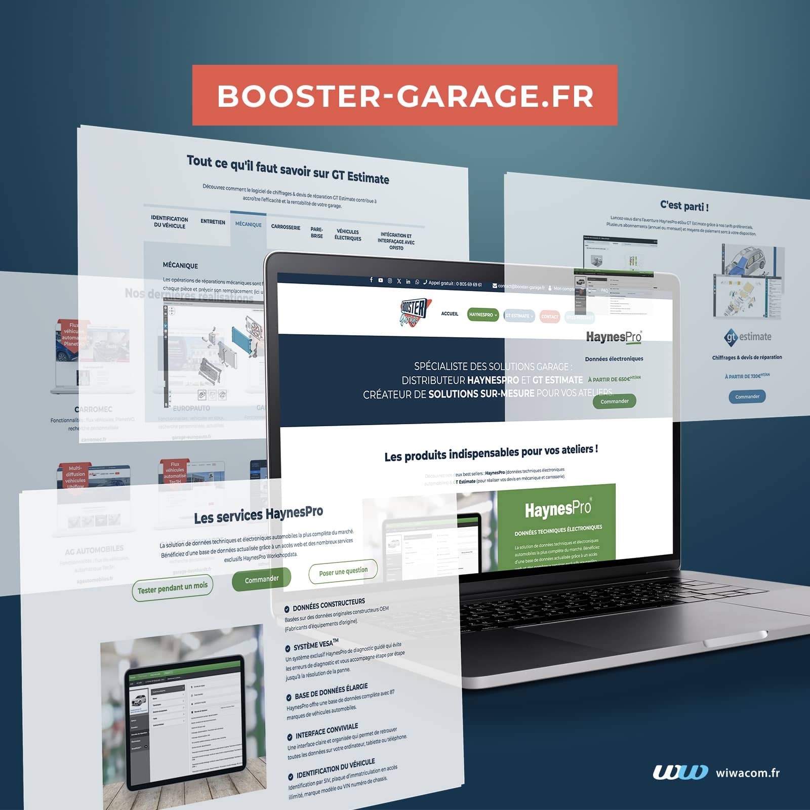 Refonte site internet booster-garage.fr - Distributeur HaynesPro et GT Estimate
